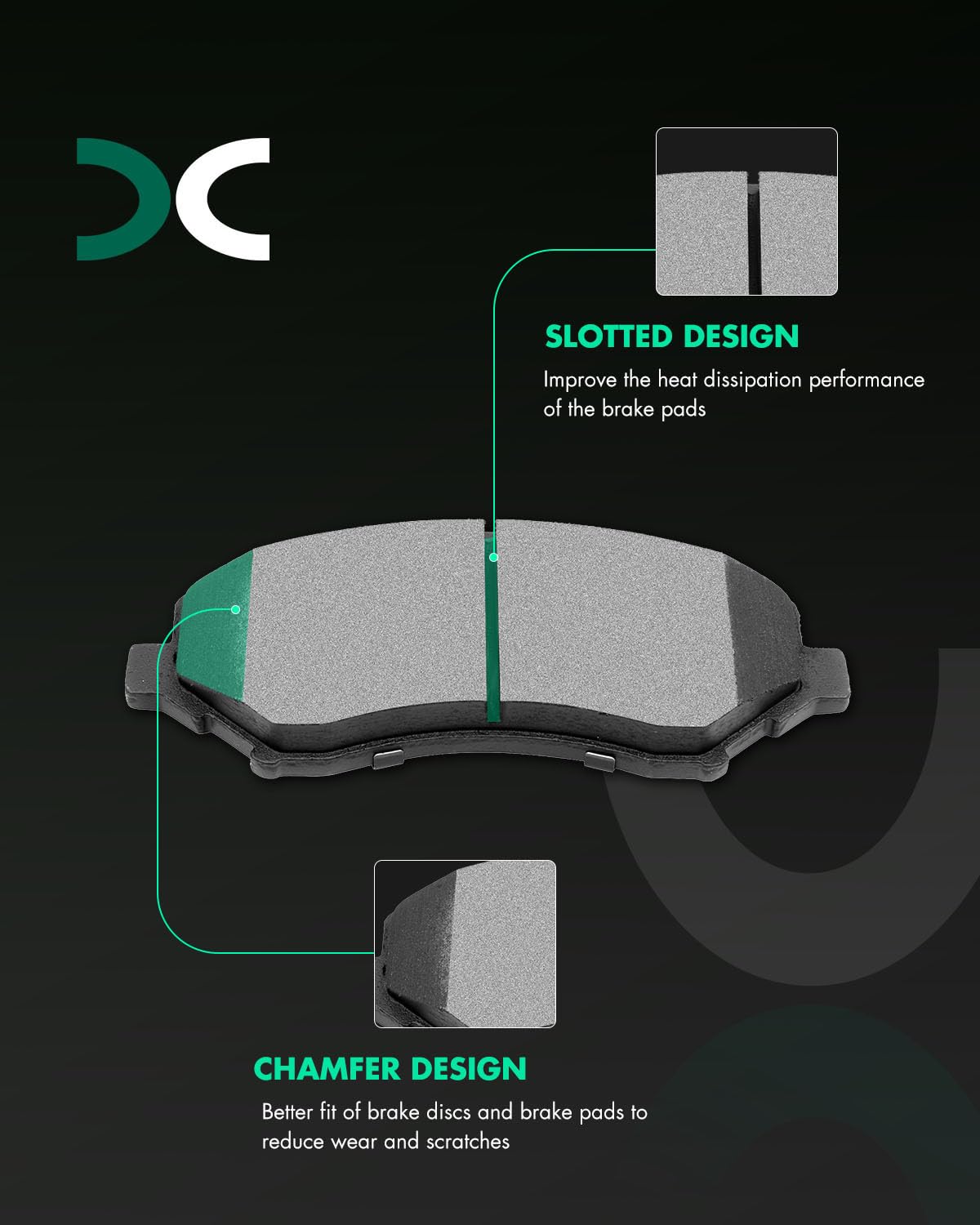 SCITOO ceramic brake pads kit for Jeep Liberty offers smooth, quiet braking.