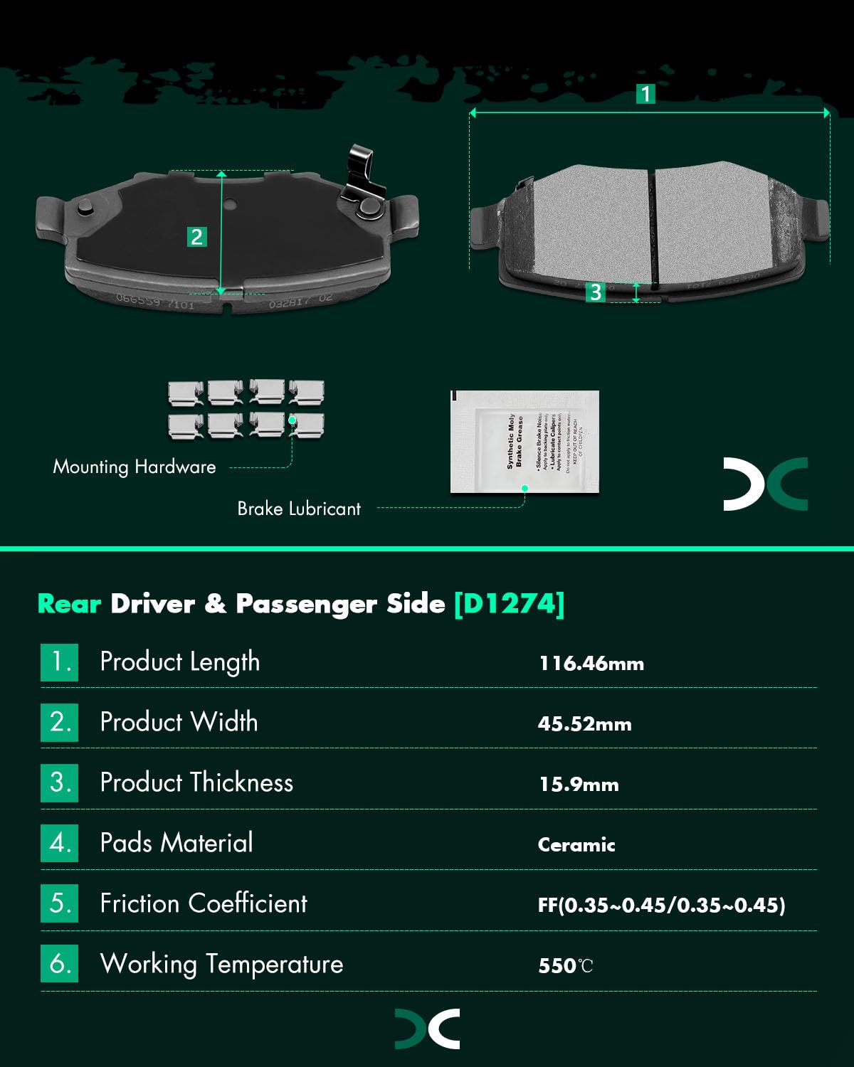 SCITOO ceramic pads kit on Wrangler JK rotor-friendly design reduces noise.