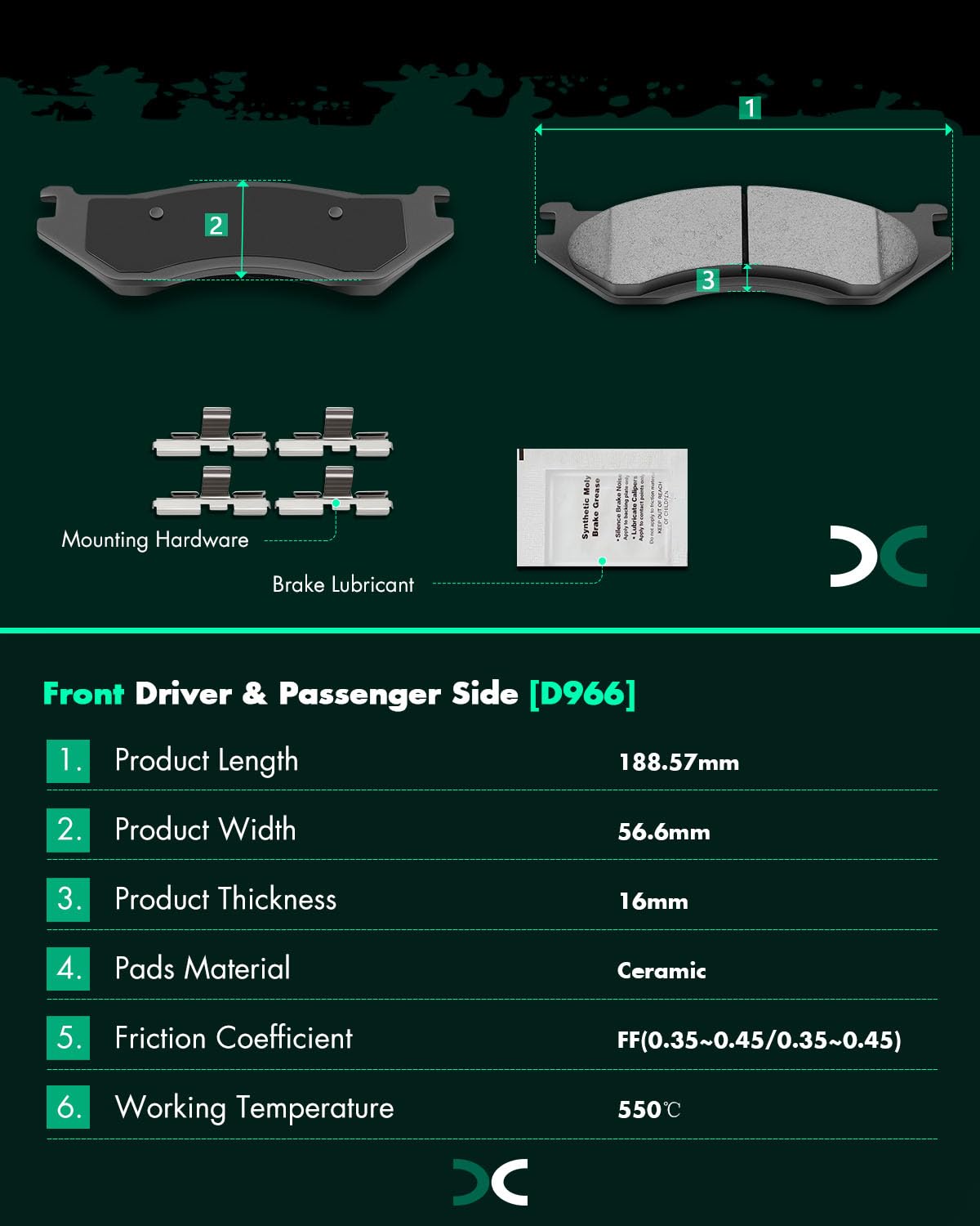 SCITOO front pads showcase quiet operation with vibration dampening.