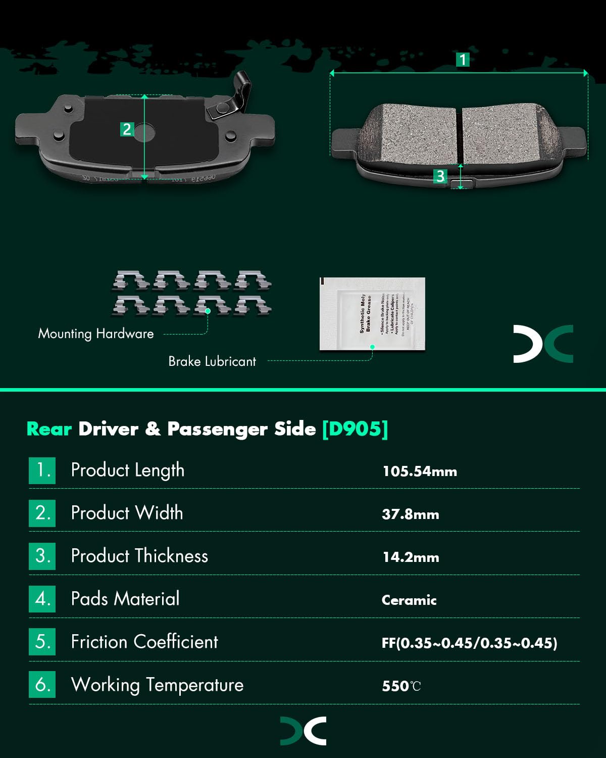 SCITOO ceramic rear brake pad kit for Nissan Altima delivering strong stopping power