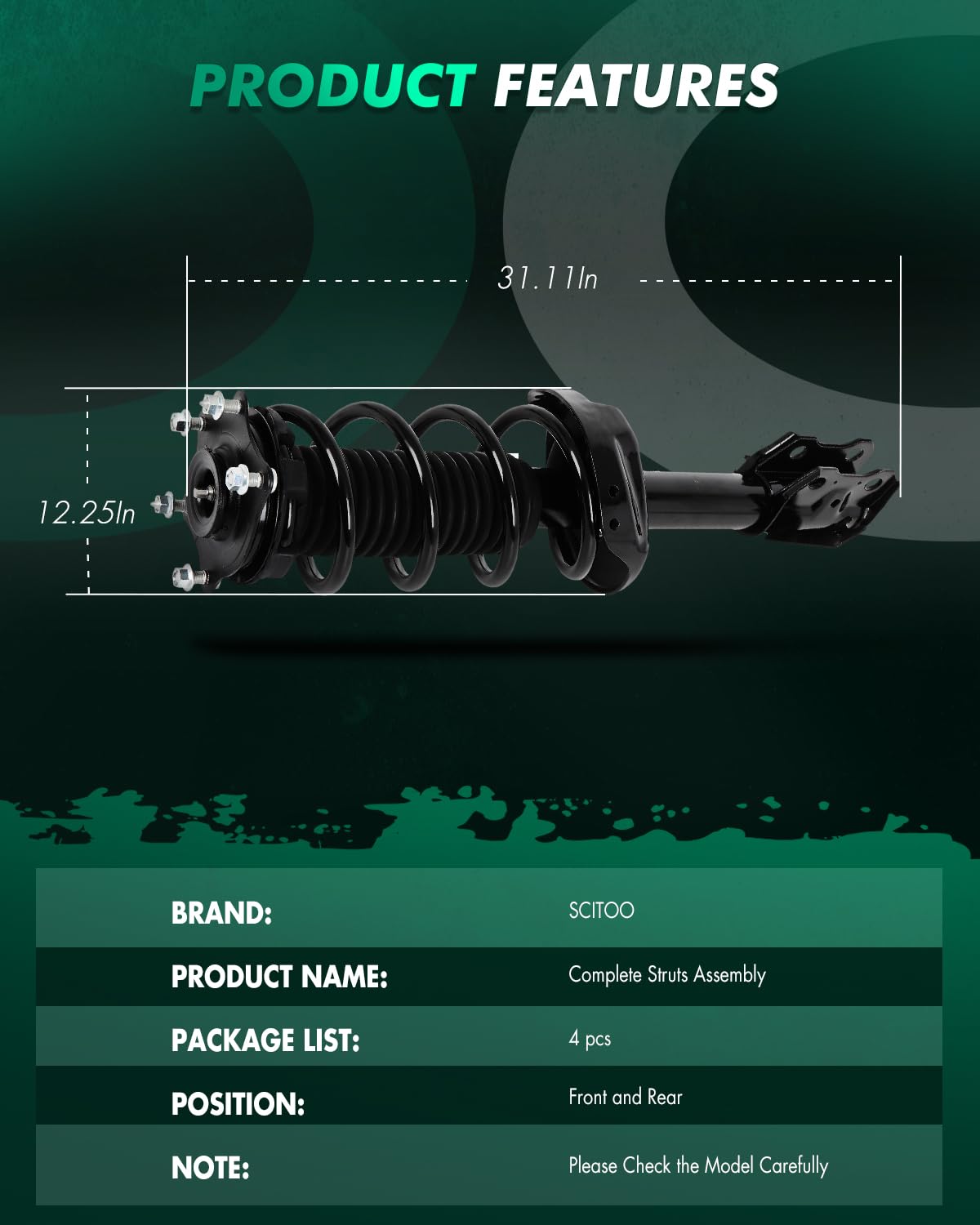 SCITOO coil springs SAE9254 detail for reliable support under load