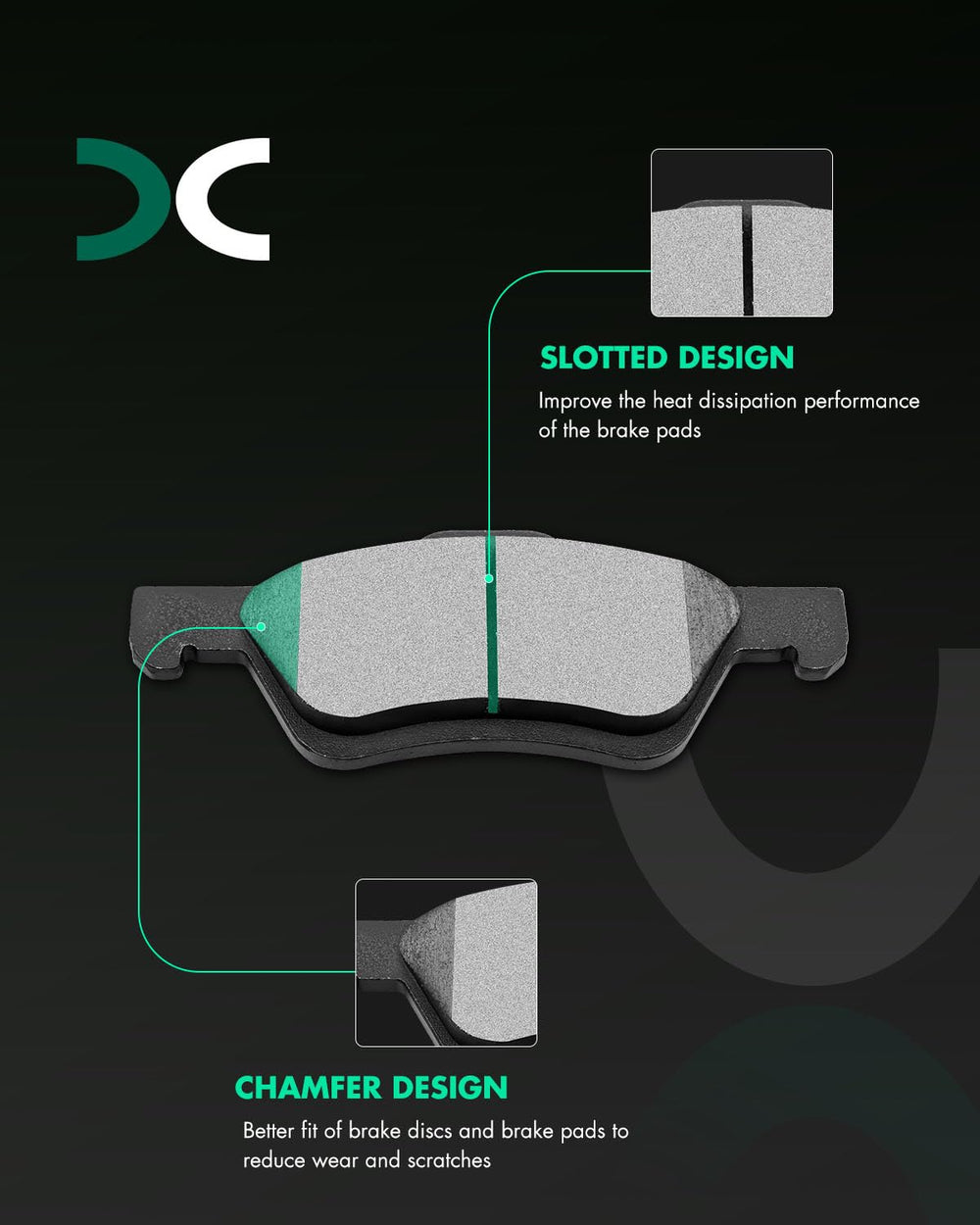 SCITOO D1047 front ceramic brake pads for Mazda Tribute promote quiet braking