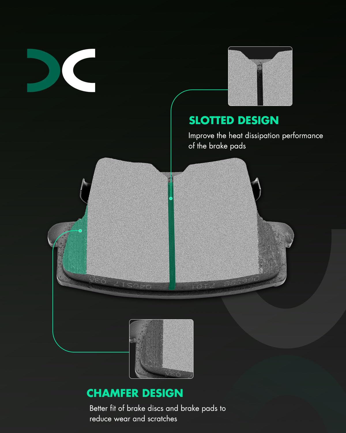 SCITOO D1057 rear ceramic brake pads for Dodge Challenger smooth braking