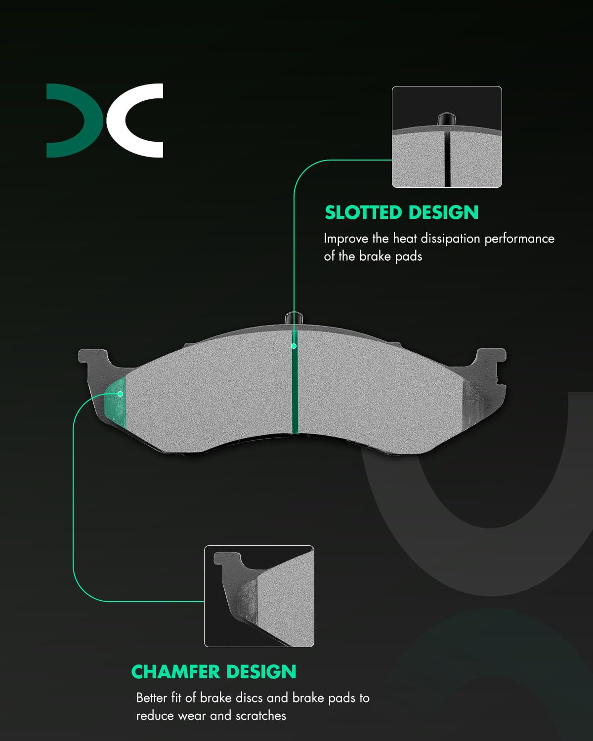 SCITOO D477 front ceramic brake pads for Jeep Comanche 4.0L, reliable performance