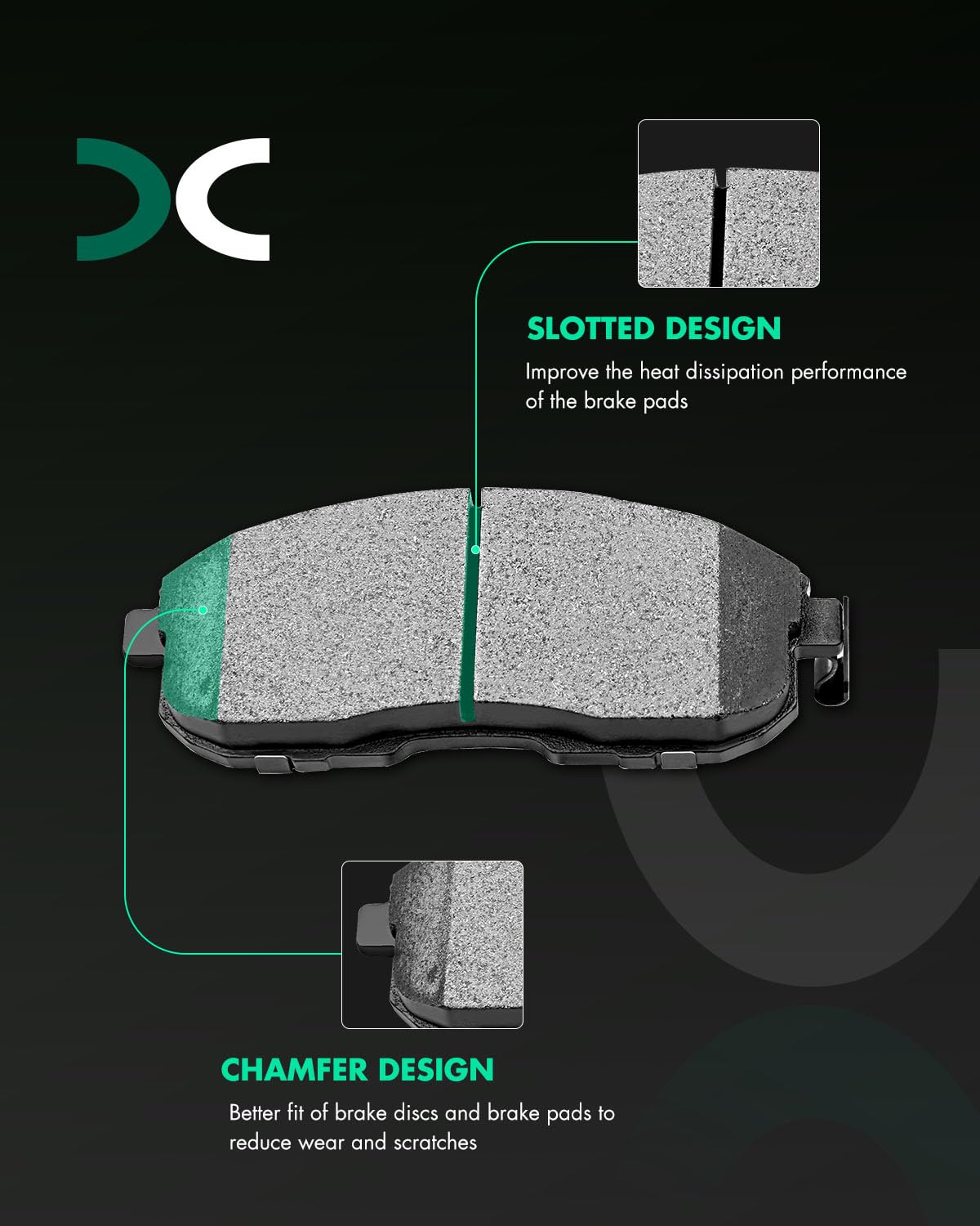 SCITOO D815 front ceramic brake pads for Nissan Altima 2-Door deliver smooth, quiet operation