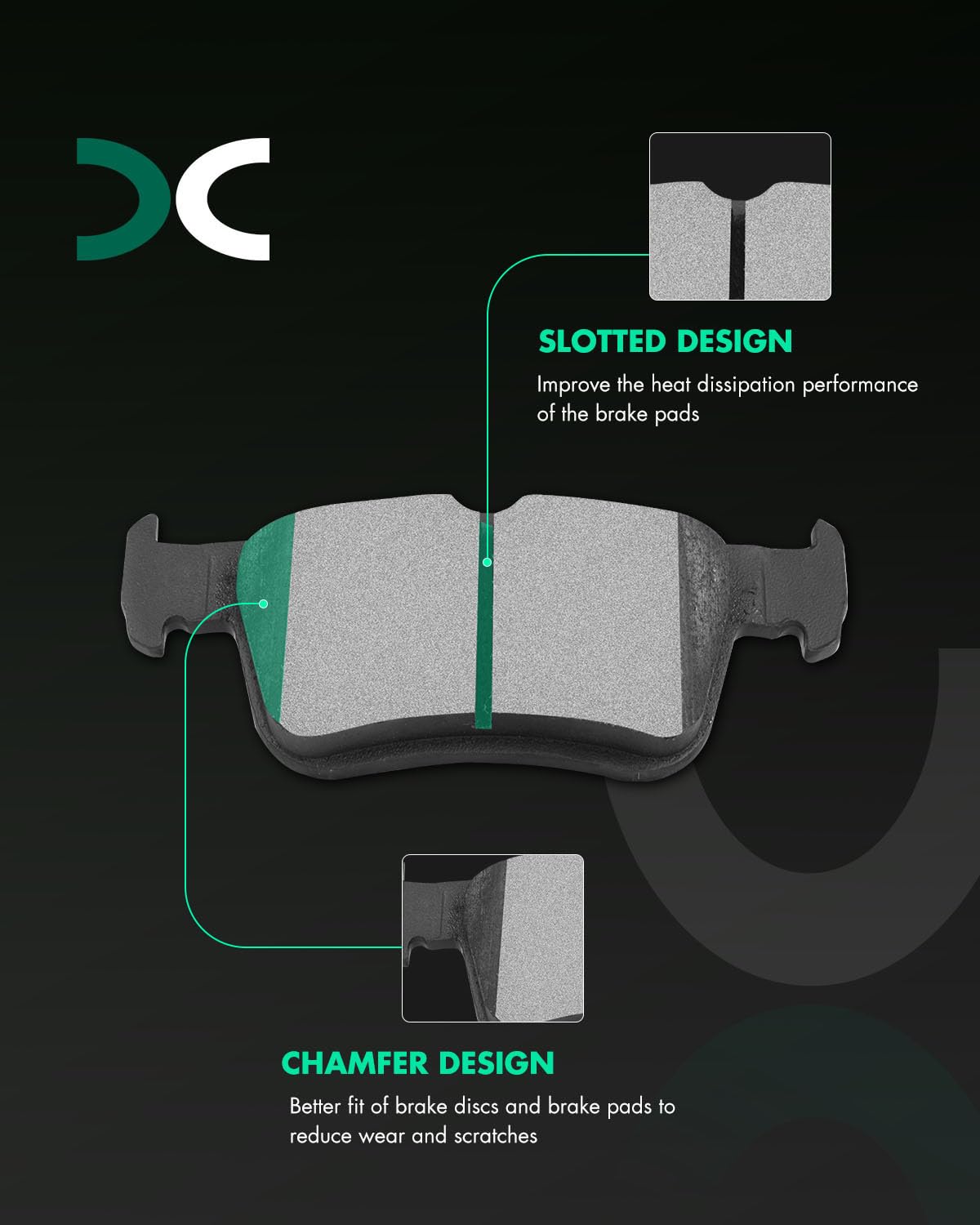 SCITOO D914 D1878 rear brake pads kit for Honda Civic with balanced stopping.