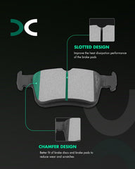 SCITOO D914 D1878 rear brake pads kit for Honda Civic with balanced stopping.