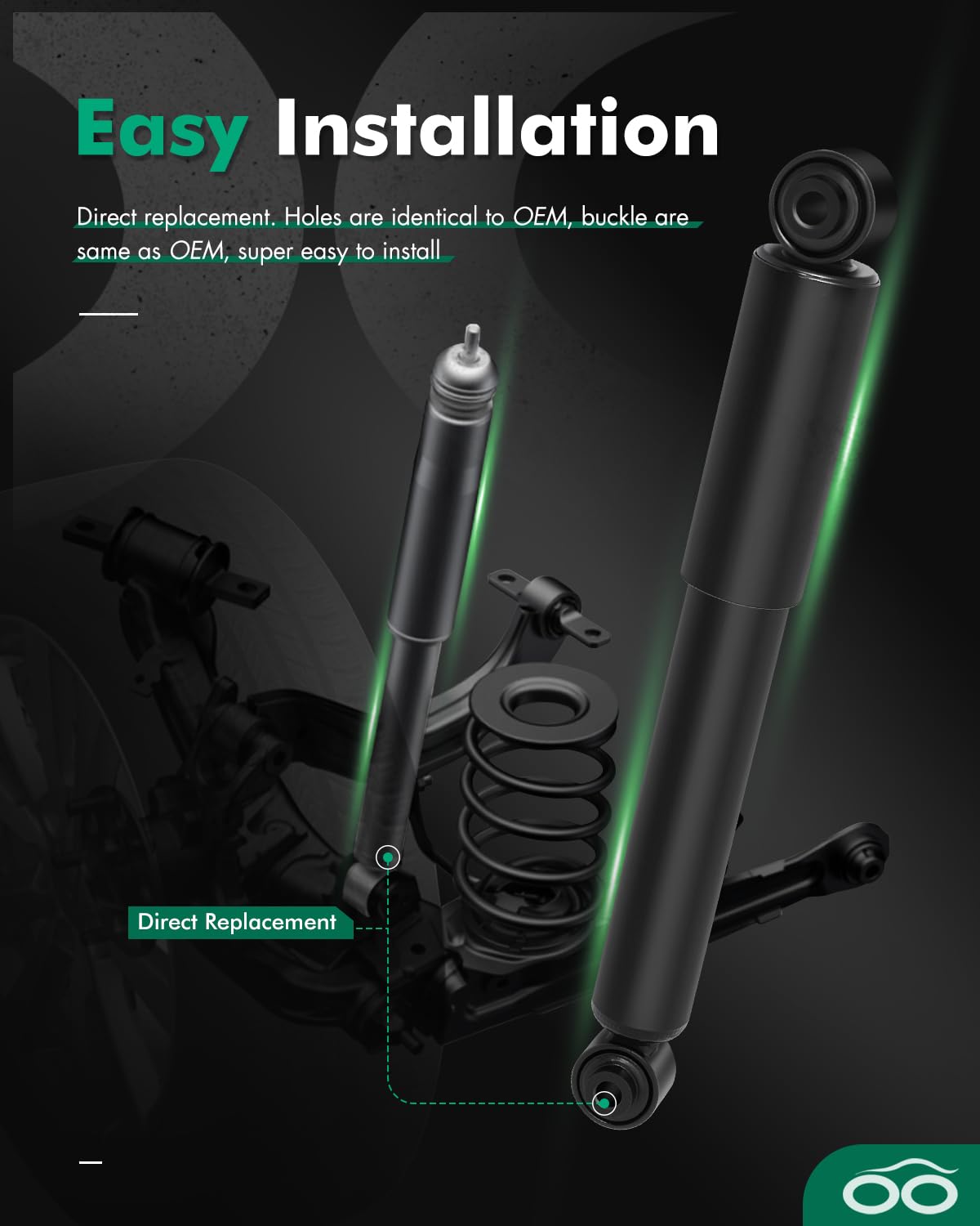 SCITOO easy install rear shock aligns with factory mounts