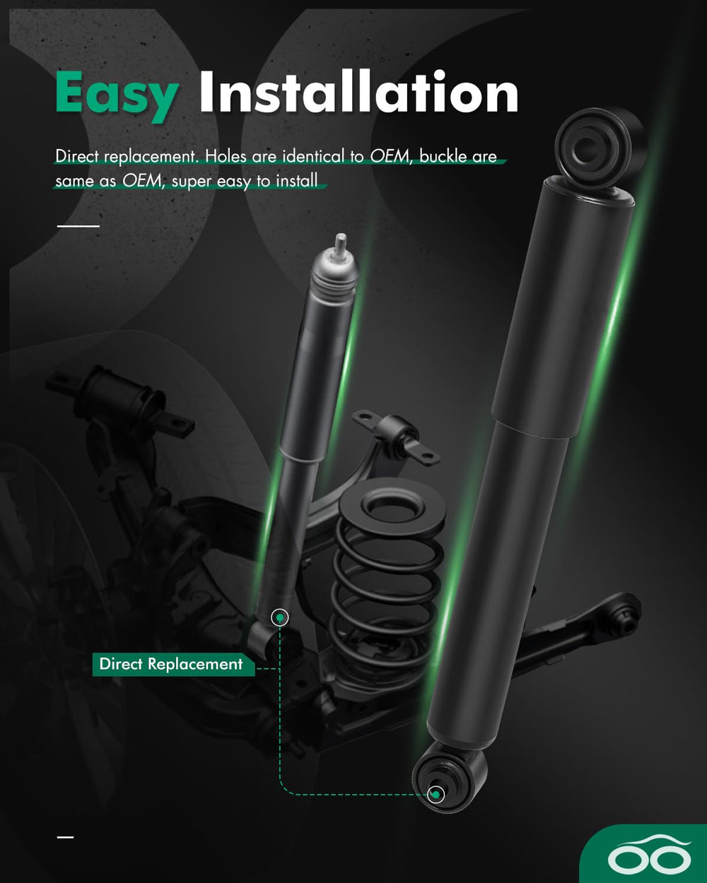 SCITOO easy install rear shock aligns with factory mounts