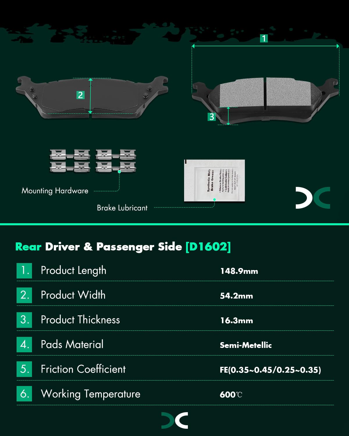 SCITOO front brake pads offer even heat distribution for Ford F-150