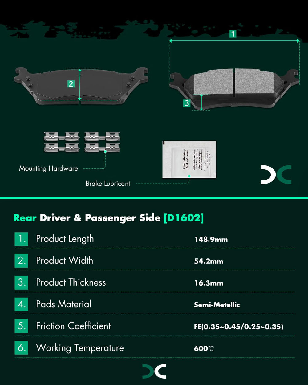SCITOO front brake pads offer even heat distribution for Ford F-150