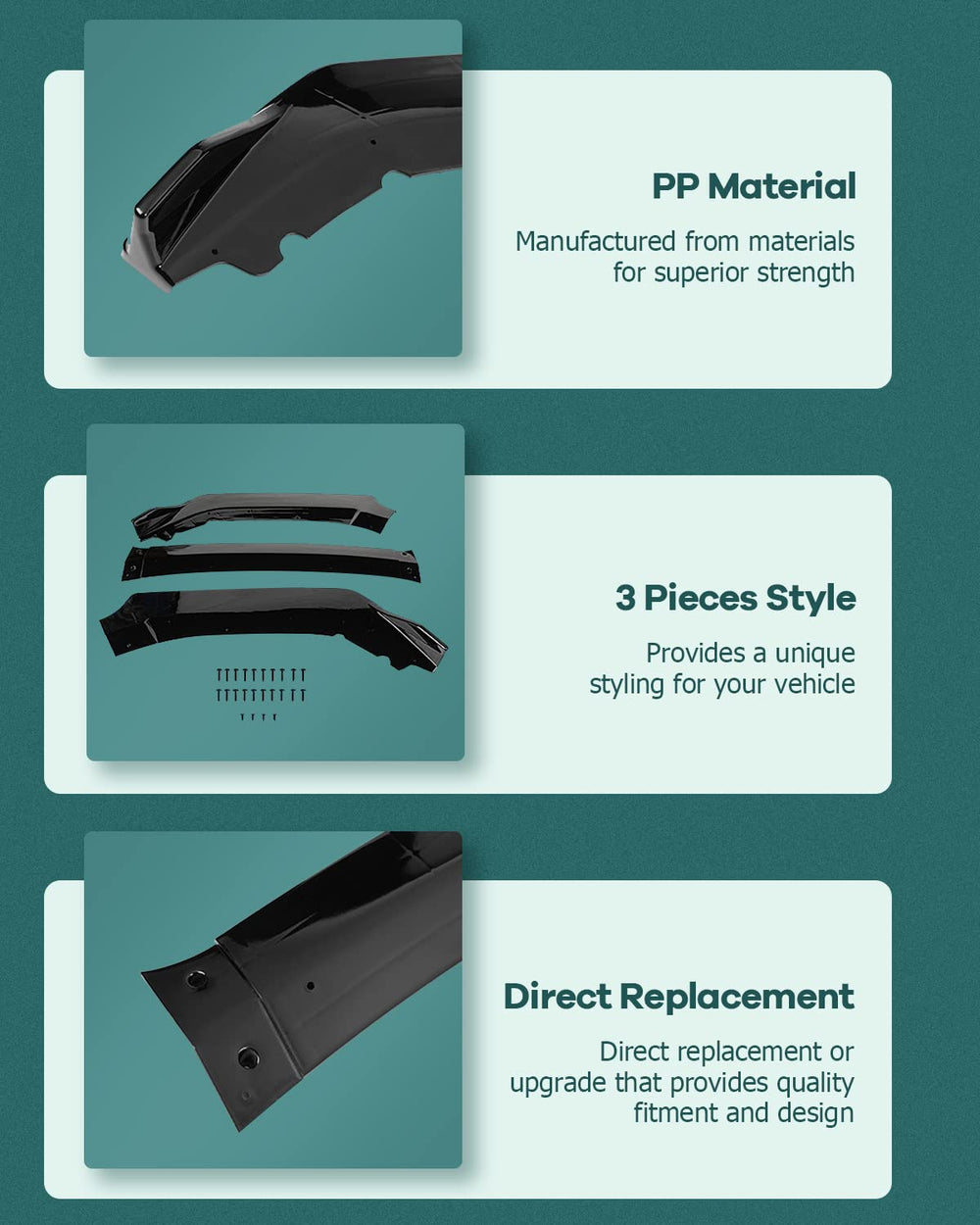 SCITOO bumper lip install parts kit supports straightforward mounting.