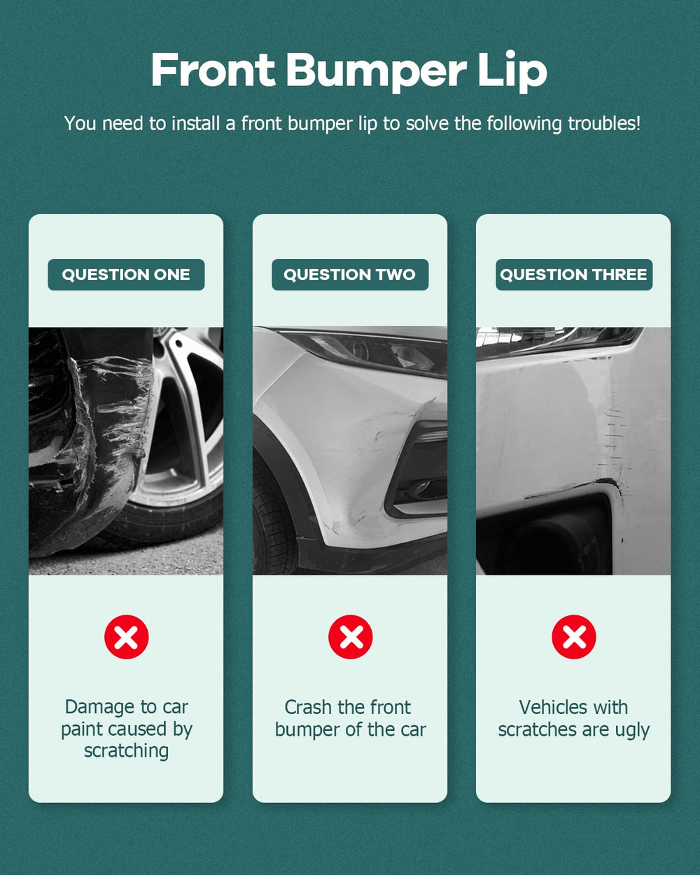 SCITOO front bumper lip right panel adds edge to your Civic's front fascia.
