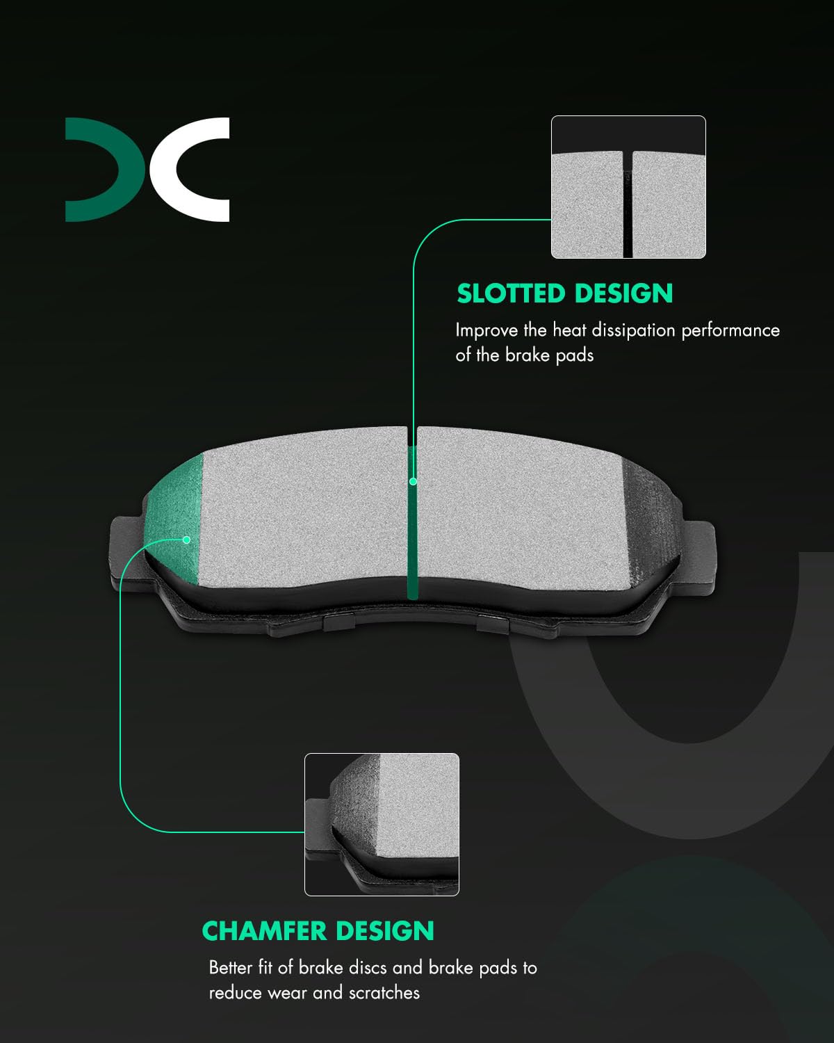 SCITOO front ceramic brake pads for Honda Odyssey 2005–2010 deliver smoother, quieter braking