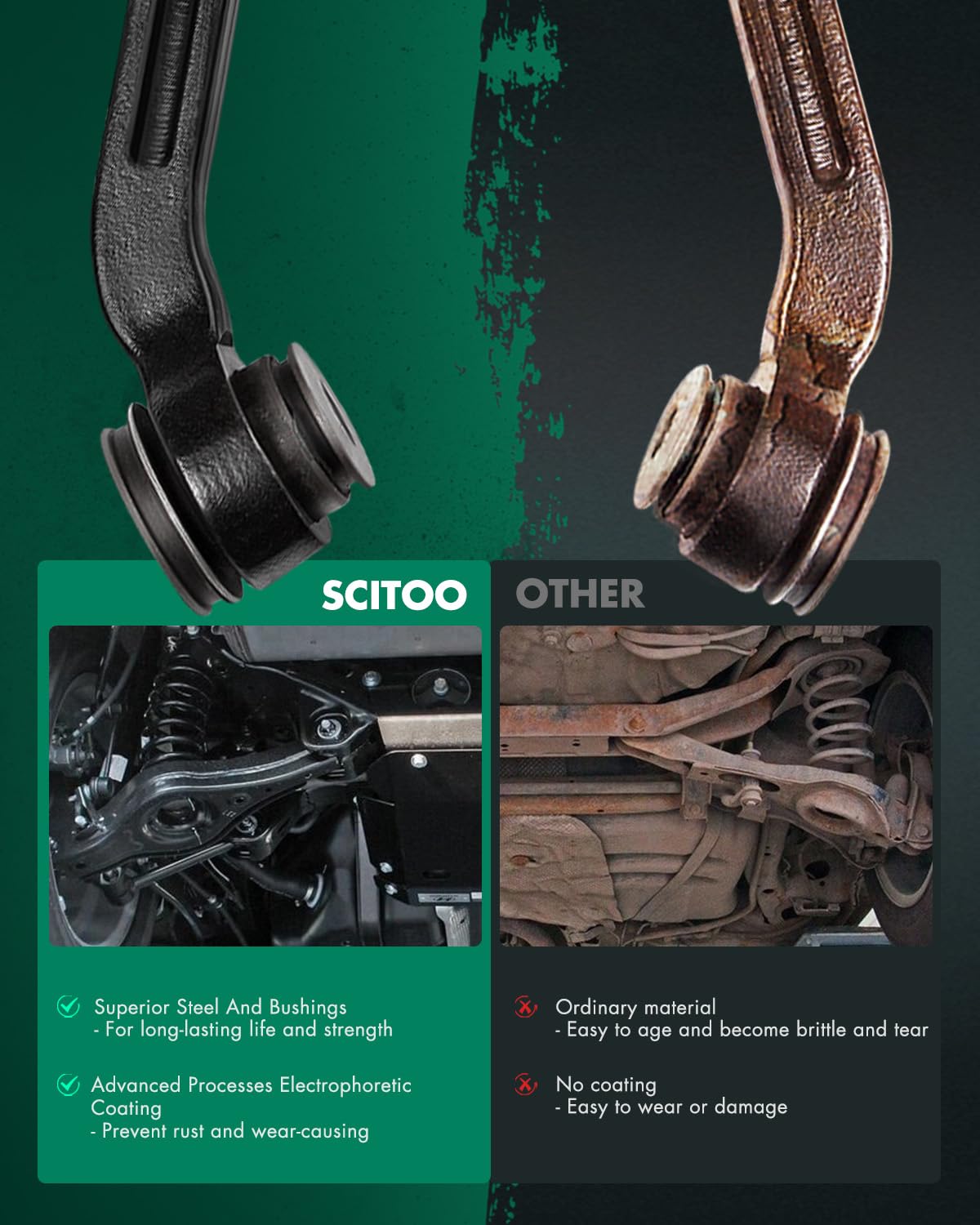 SCITOO front sway bar end link boosts vehicle stability over rough pavement
