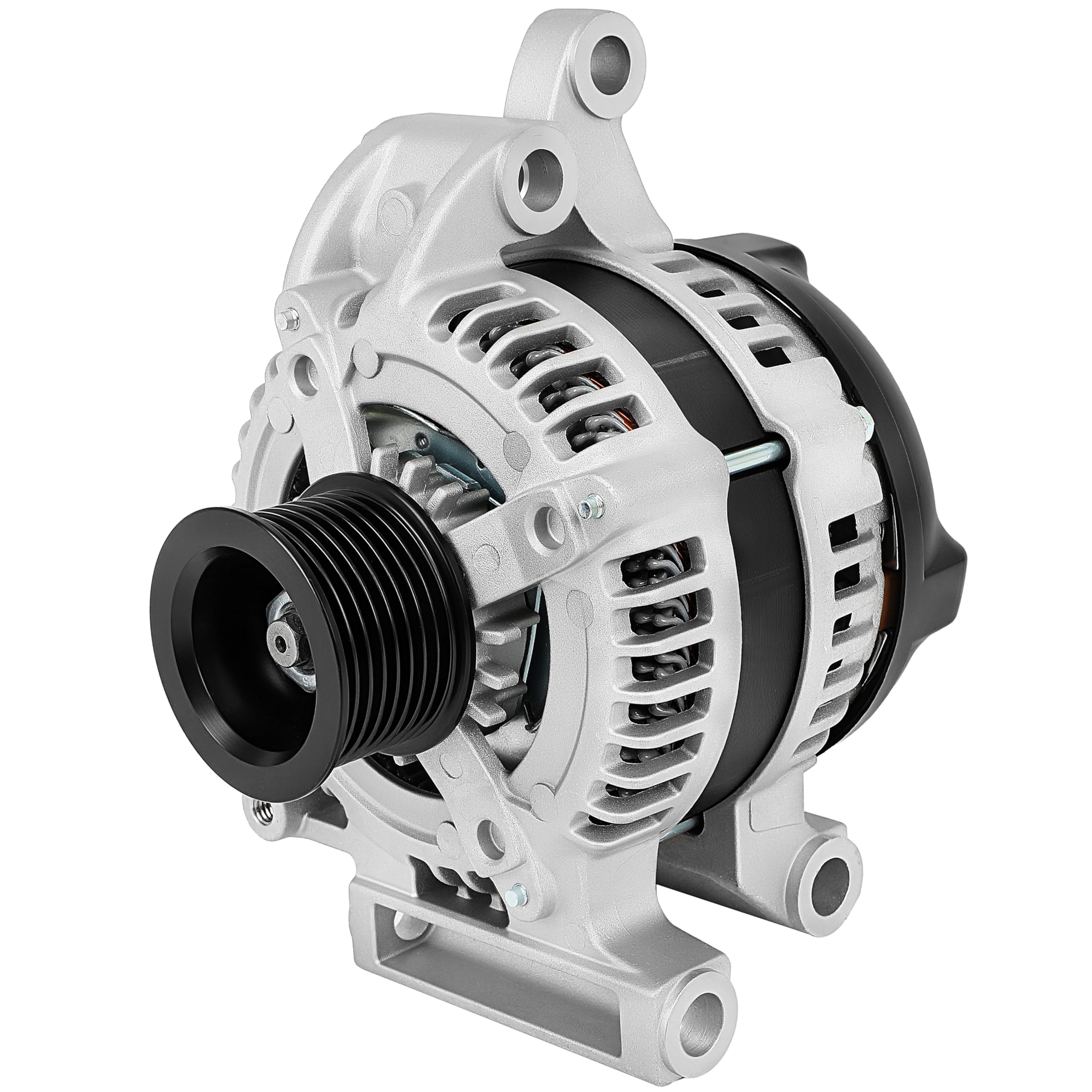 SCITOO high output alternator front view highlights compact design ideal for installation.