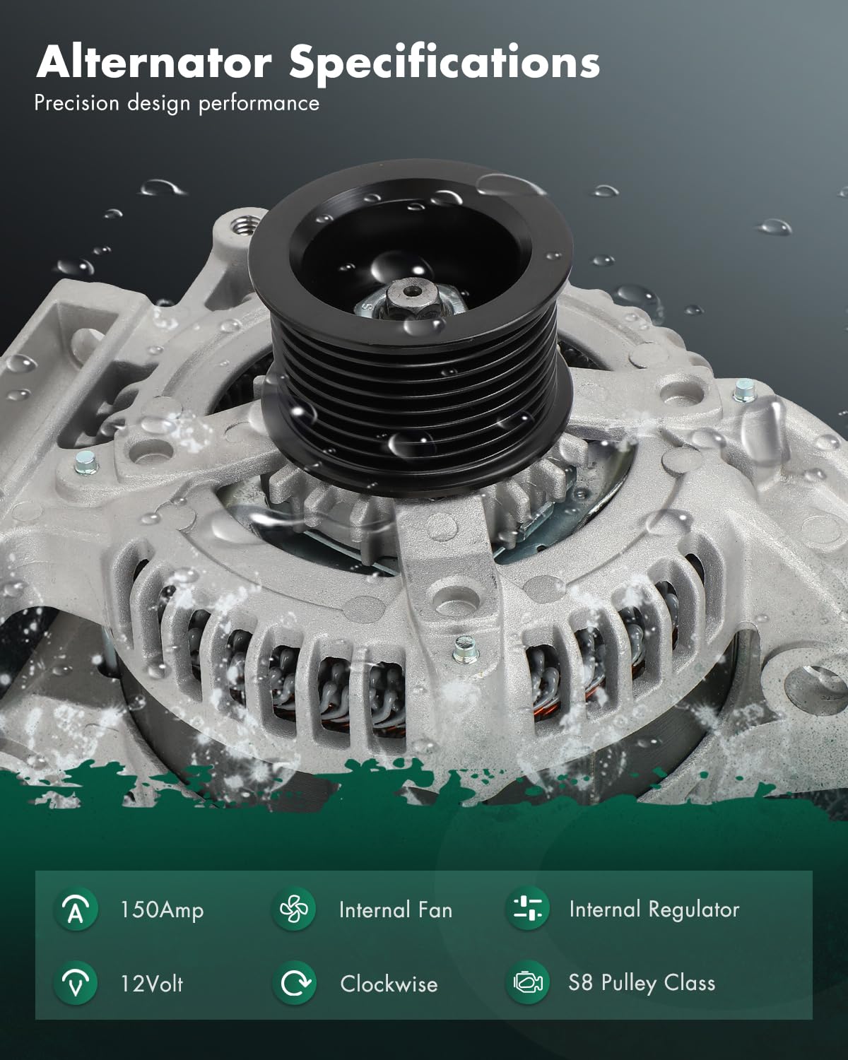 SCITOO alternator rear vents illustrate enhanced cooling for longer engine life.