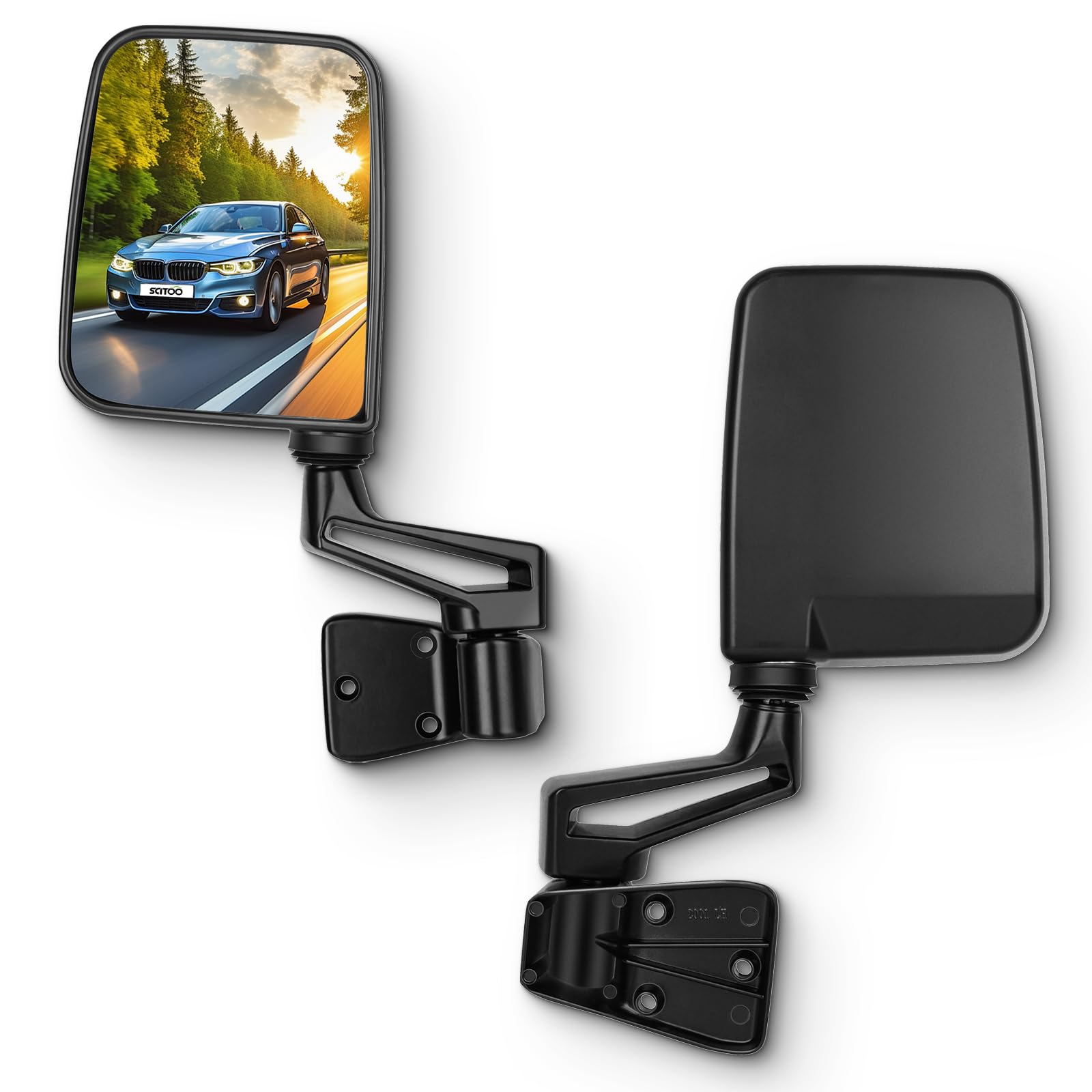 SCITOO Jeep Wrangler half-door mirror pair for improved rear view.