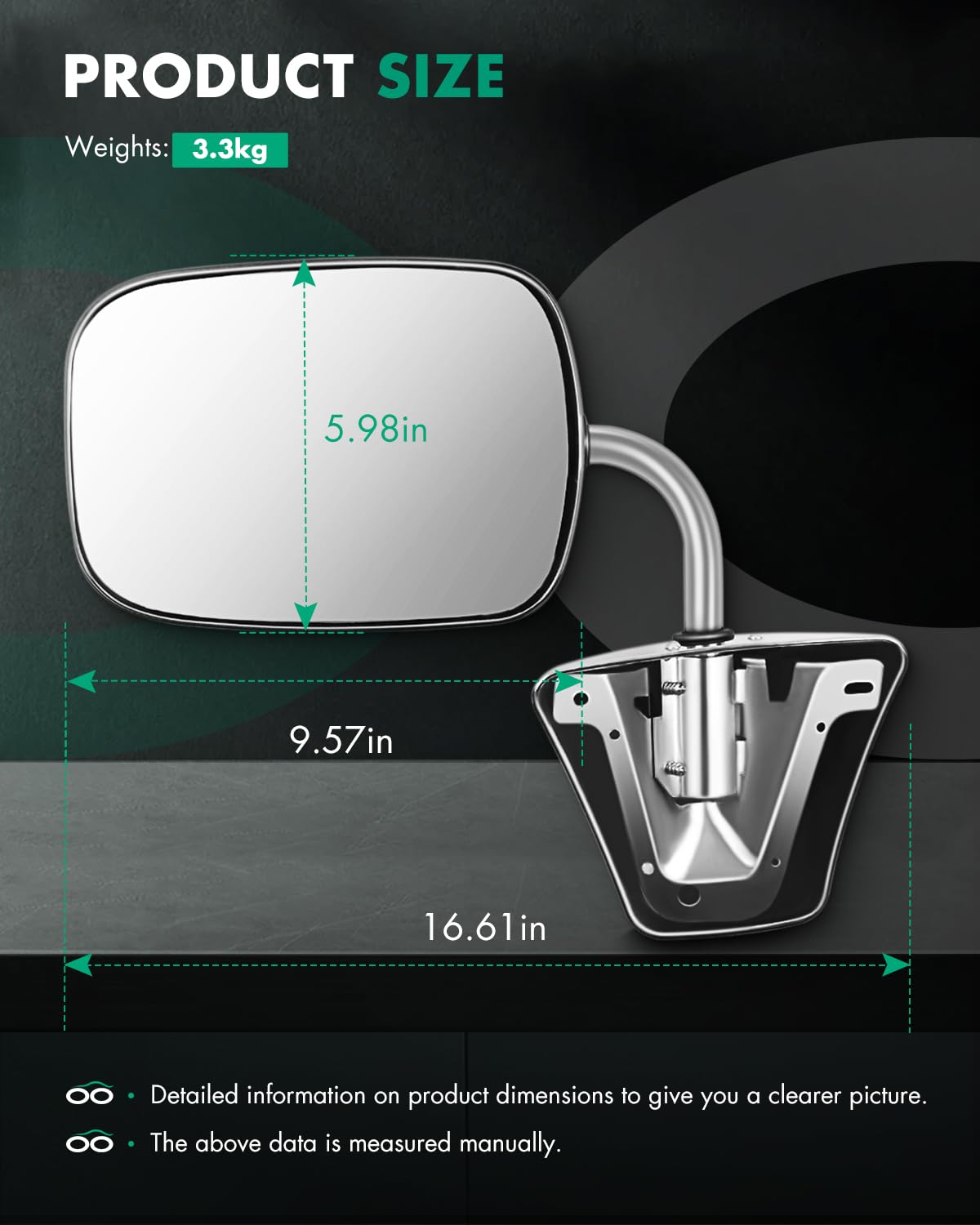 SCITOO side view mirrors for Chevy Suburban; better side awareness on highways.
