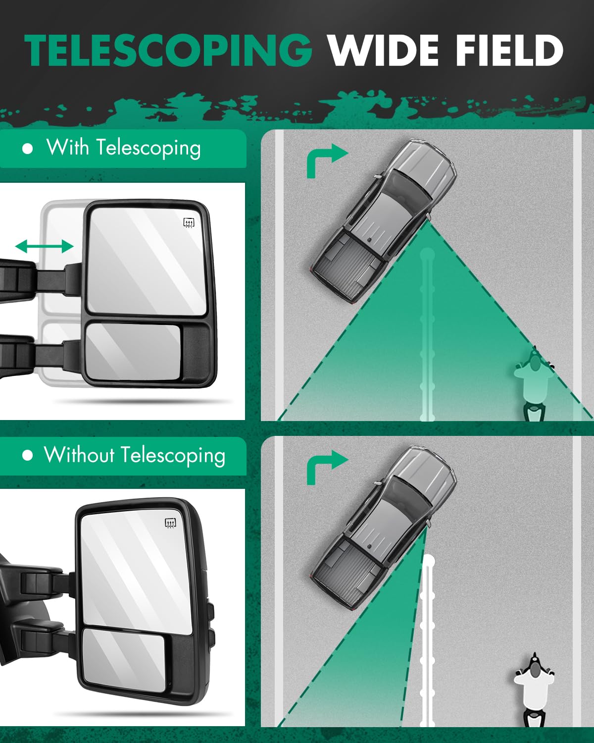 SCITOO easy-install mirror fits OEM mounting for quick replacement