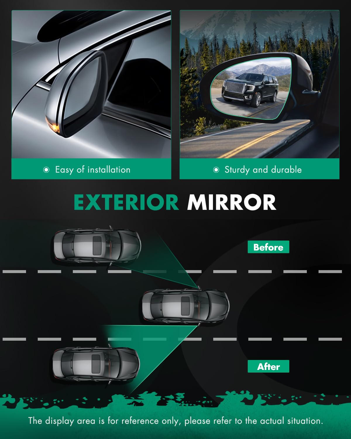 SCITOO wide rear-vision mirror supports lane changes and towing awareness.