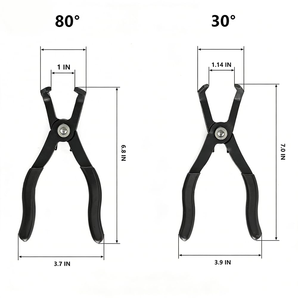 Sclwlkeyxgs push-pin pliers with 80-degree jaws reach deep fasteners.