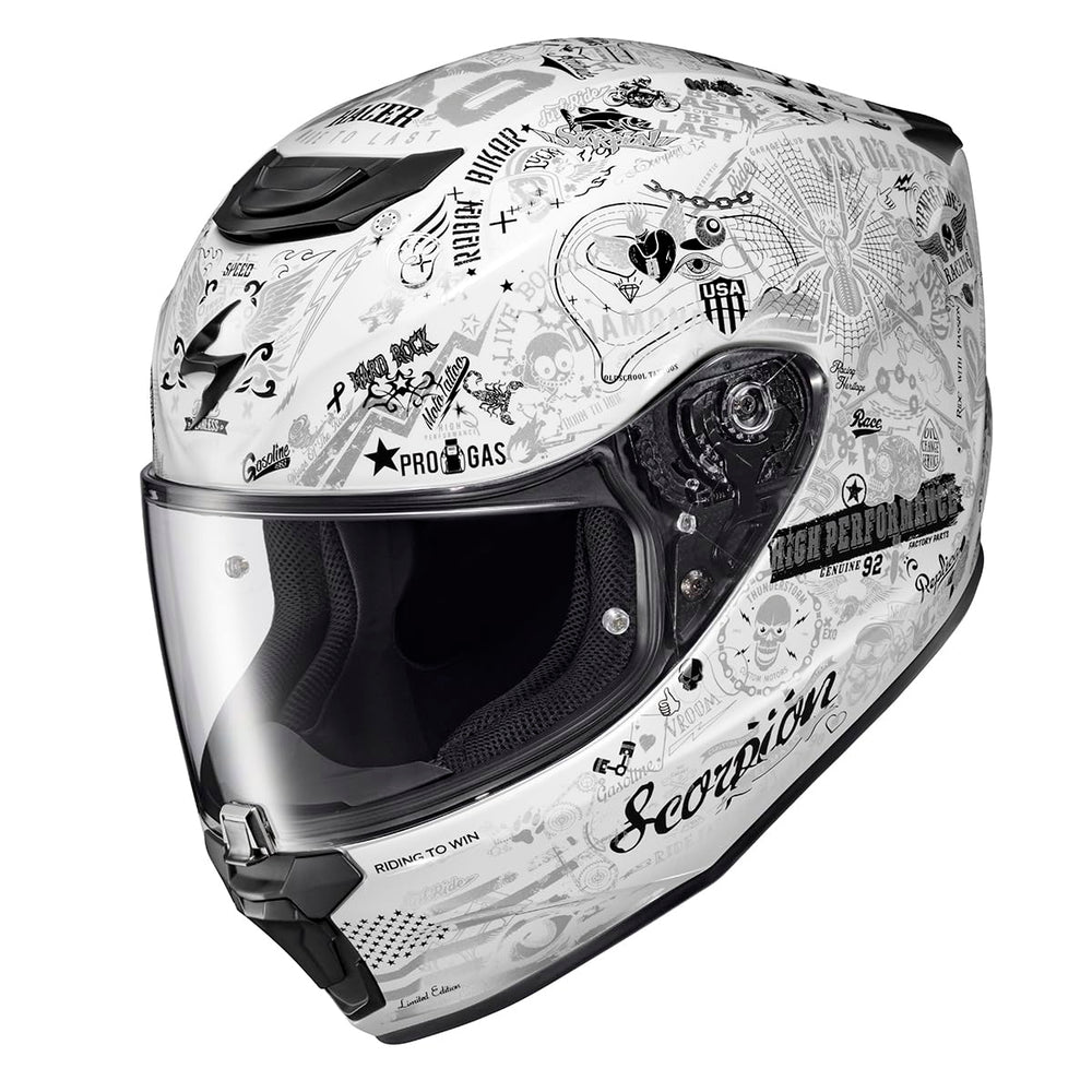 ScorpionEXO O-R330 shield with Pinlock-ready design for fog-free visibility.