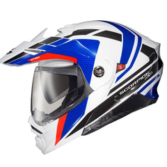 ScorpionEXO AT960 blue outer shell with aerodynamic profile for smooth riding.