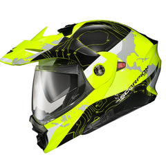 ScorpionEXO AT960 front view with peak visor for adaptable riding.