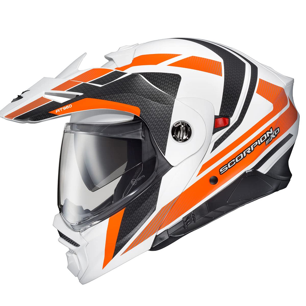 ScorpionEXO AT960 orange front view highlighting airflow and vents for cooling