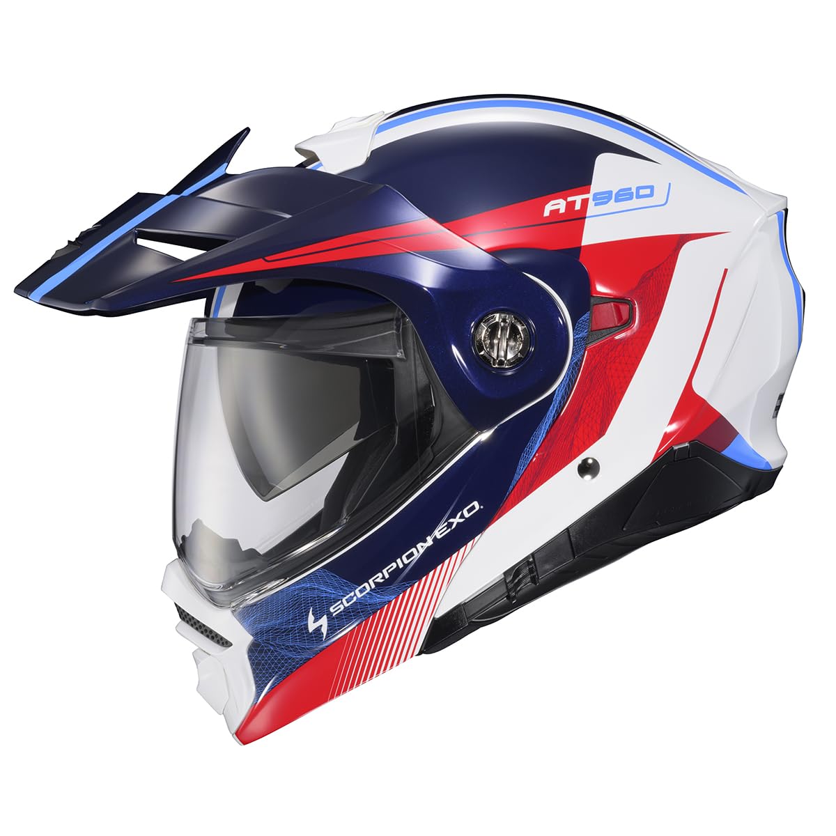 ScorpionEXO AT960 Topographic 2 front view highlights the wide eye port for visibility.
