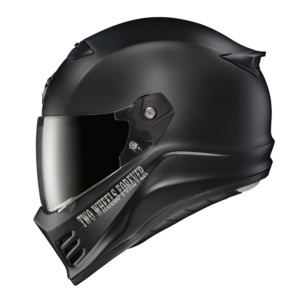 ScorpionEXO Covert FX full-face helmet in matte black for lightweight strength and aero stability
