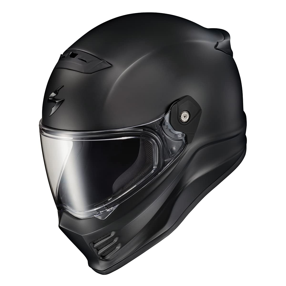 ScorpionEXO Covert FX visor area shows EverClear shield