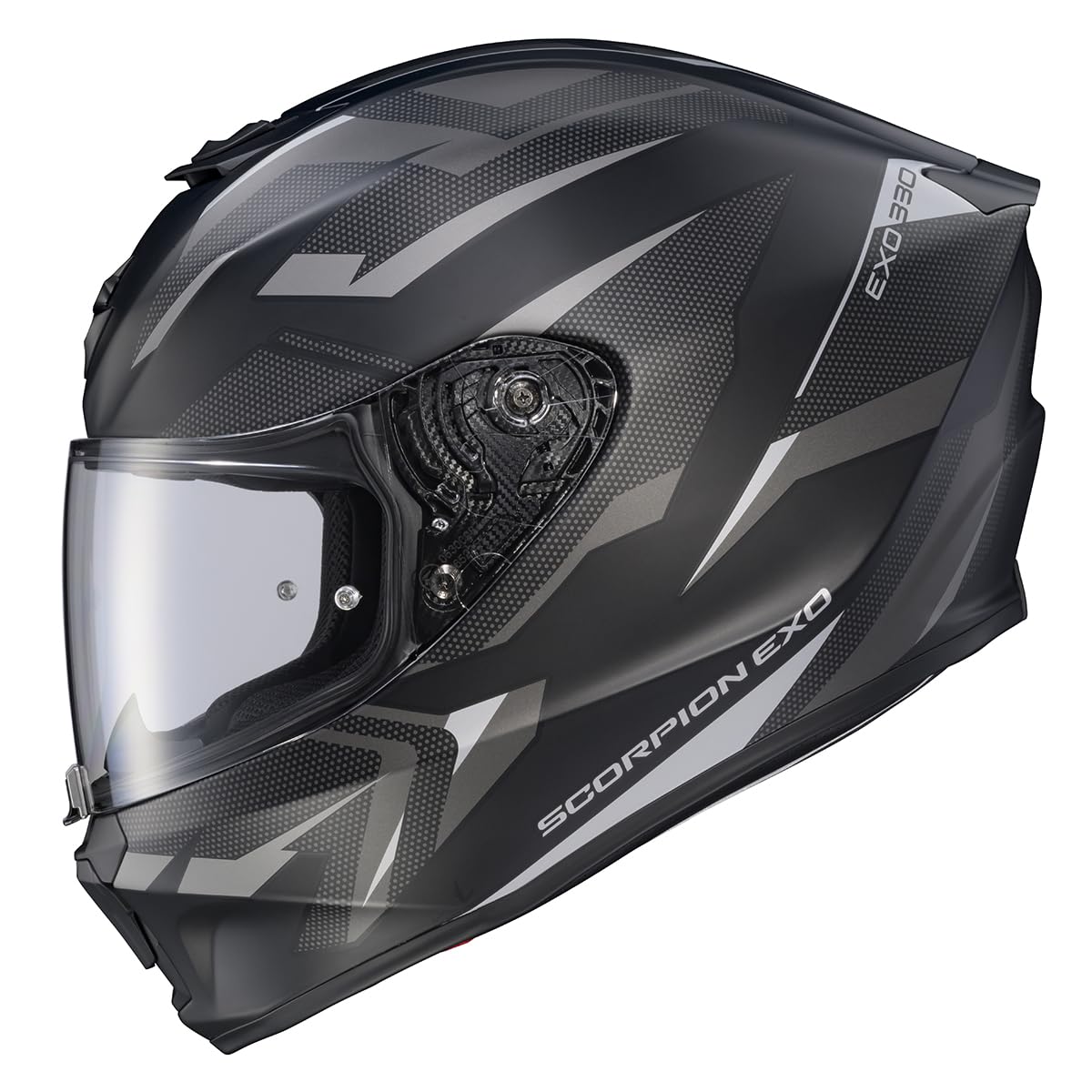 ScorpionEXO EXO-R330 Phantom front view showing a Pinlock-ready shield for fog-free visibility