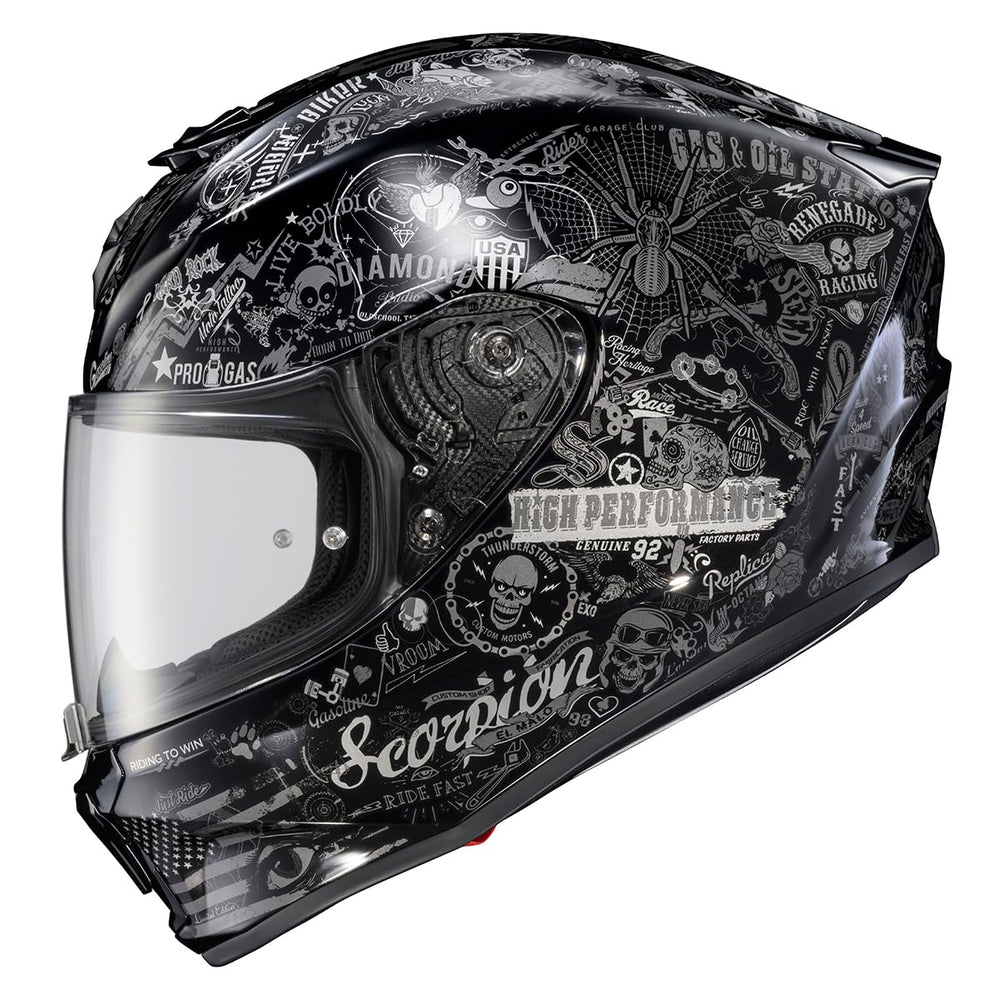 ScorpionEXO EXO-R330 shell front view showing aerodynamic design for smoother rides.