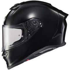 ScorpionEXO R1 Air helmet gloss black, front view, lightweight comfort