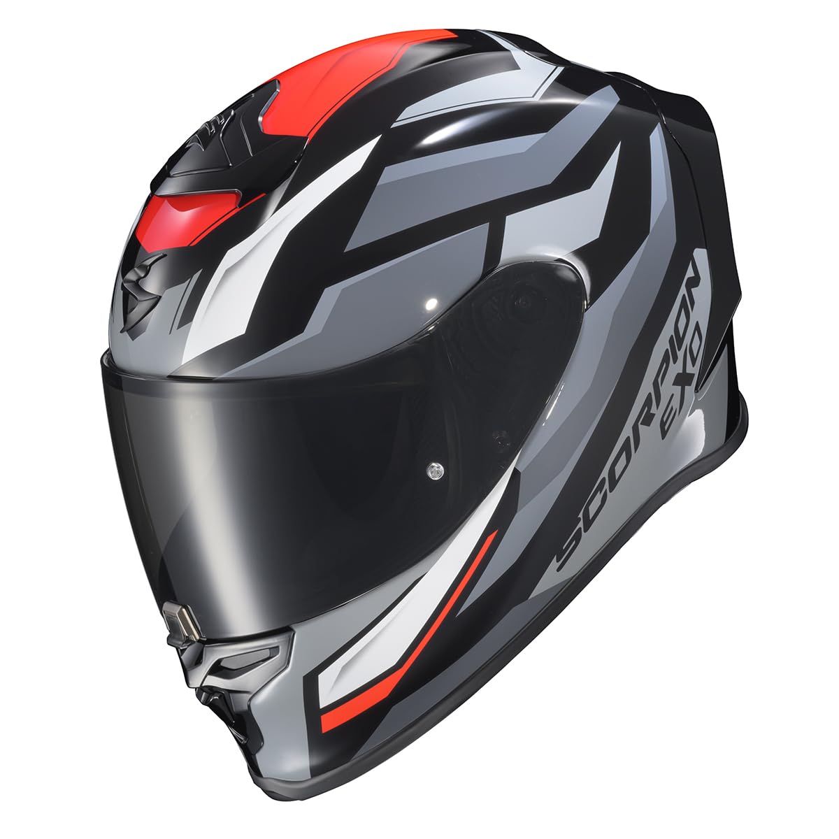 ScorpionEXO R1 Air side view showing Bluetooth pockets for on-road communication