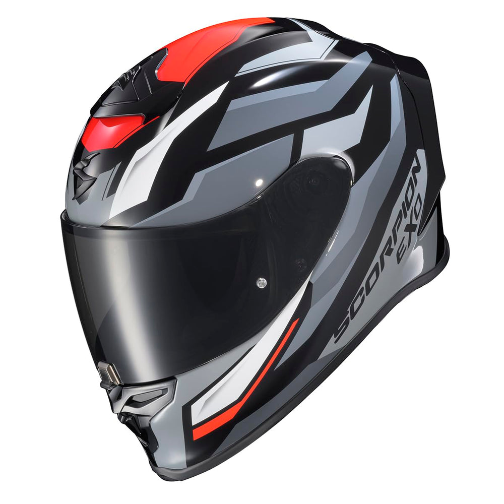 ScorpionEXO R1 Air side view showing Bluetooth pockets for on-road communication