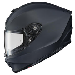 ScorpionEXO R330 front view in matte black for daily comfortable riding.