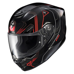 ScorpionEXO R330 Pinlock-ready shield close-up for fog-free visibility