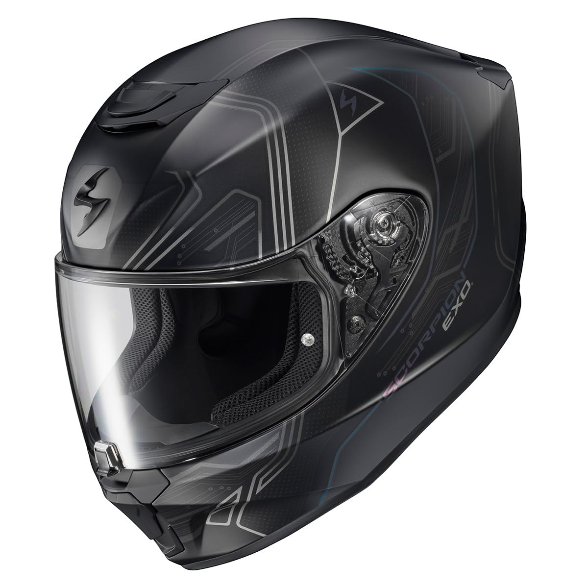 ScorpionEXO R330 pinlock-ready shield for fog-free visibility.