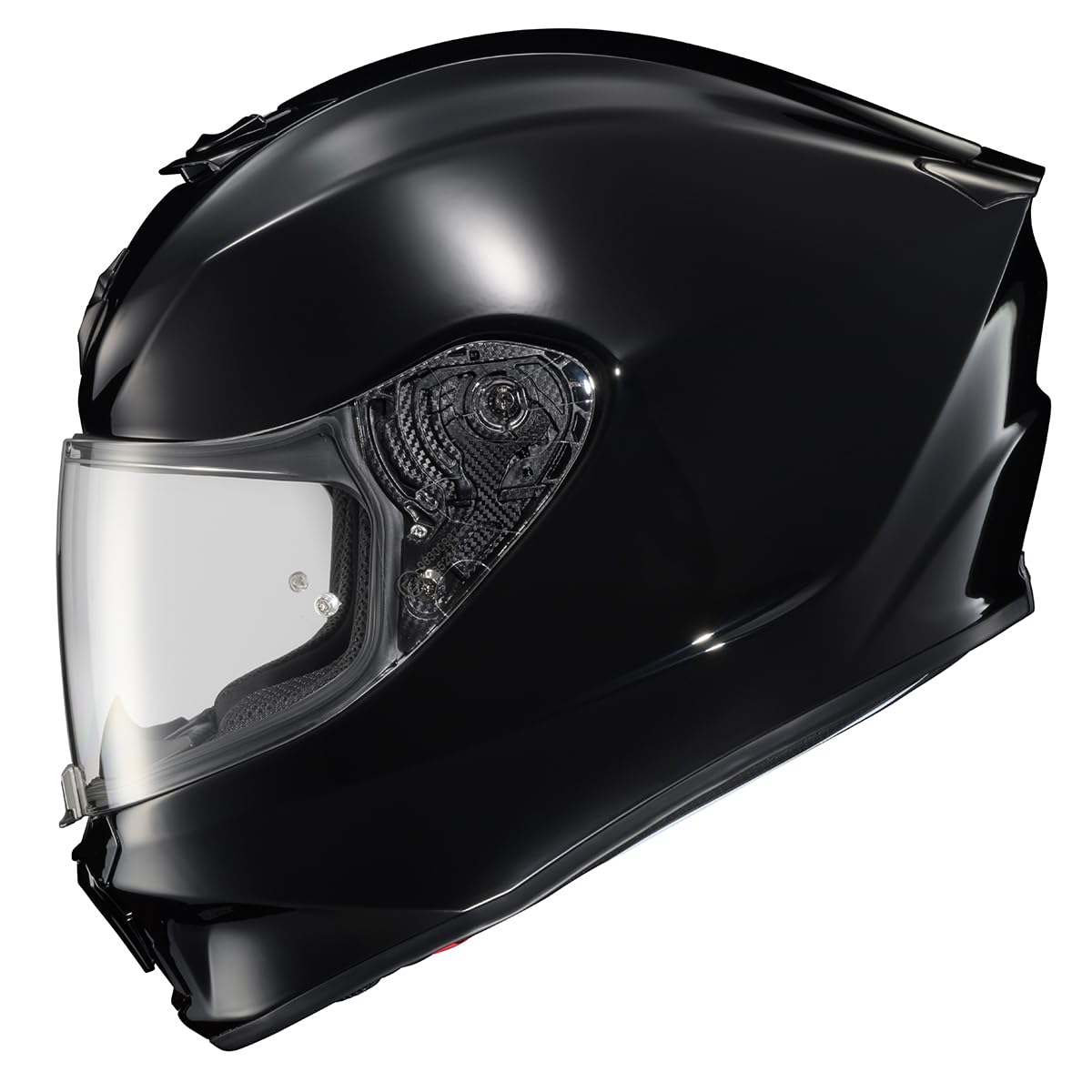 ScorpionEXO R330 solid black front view with aero shell and Pinlock-ready shield.