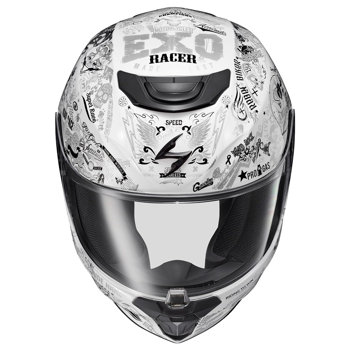 ScorpionEXO R420 EverClear anti-fog shield delivers clear vision and UV protection.