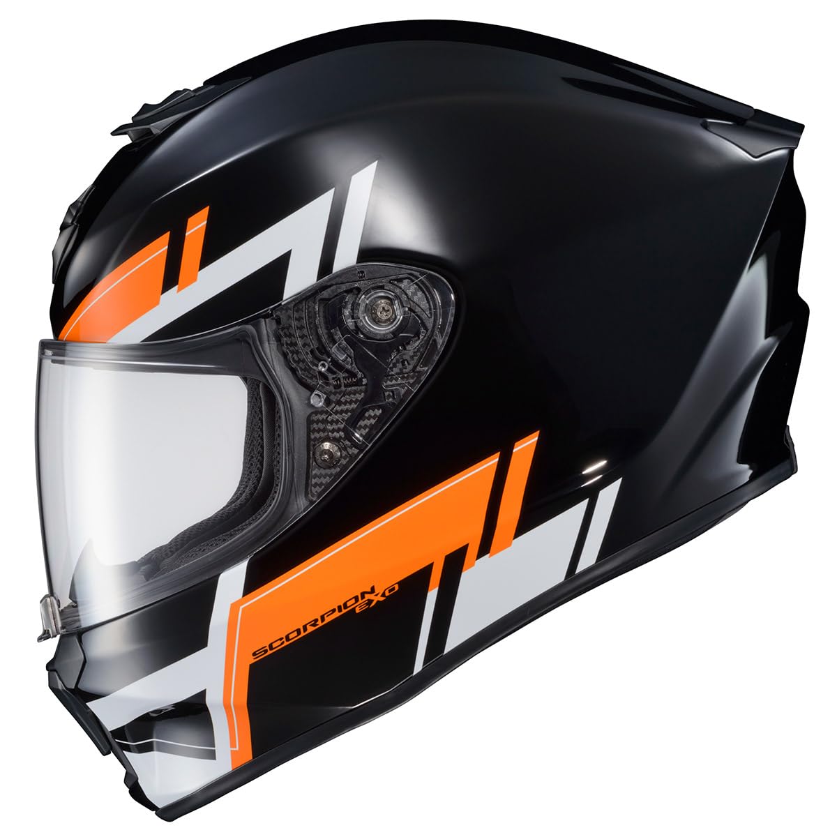ScorpionEXO R420 full-face helmet front view with enhanced ventilation.