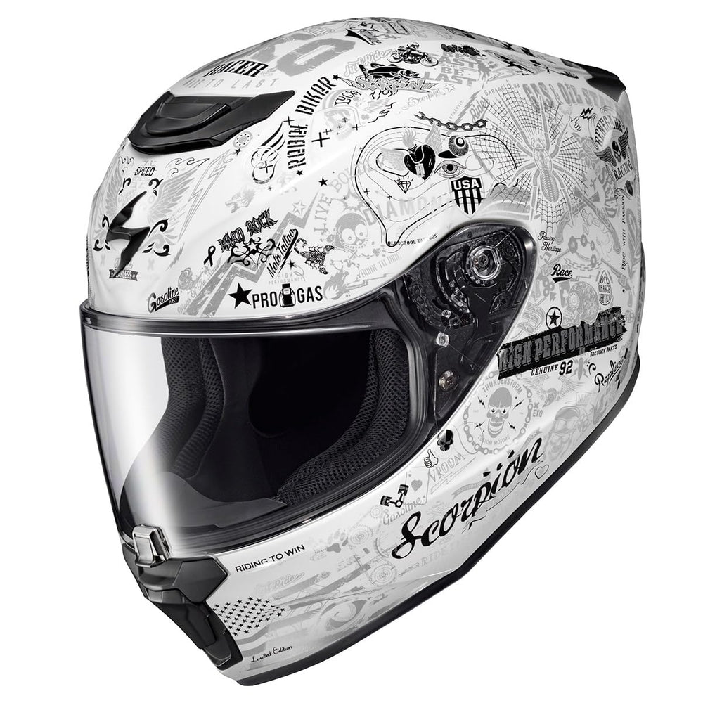 ScorpionEXO R420 ram-air ventilation boosts cooling during rides.