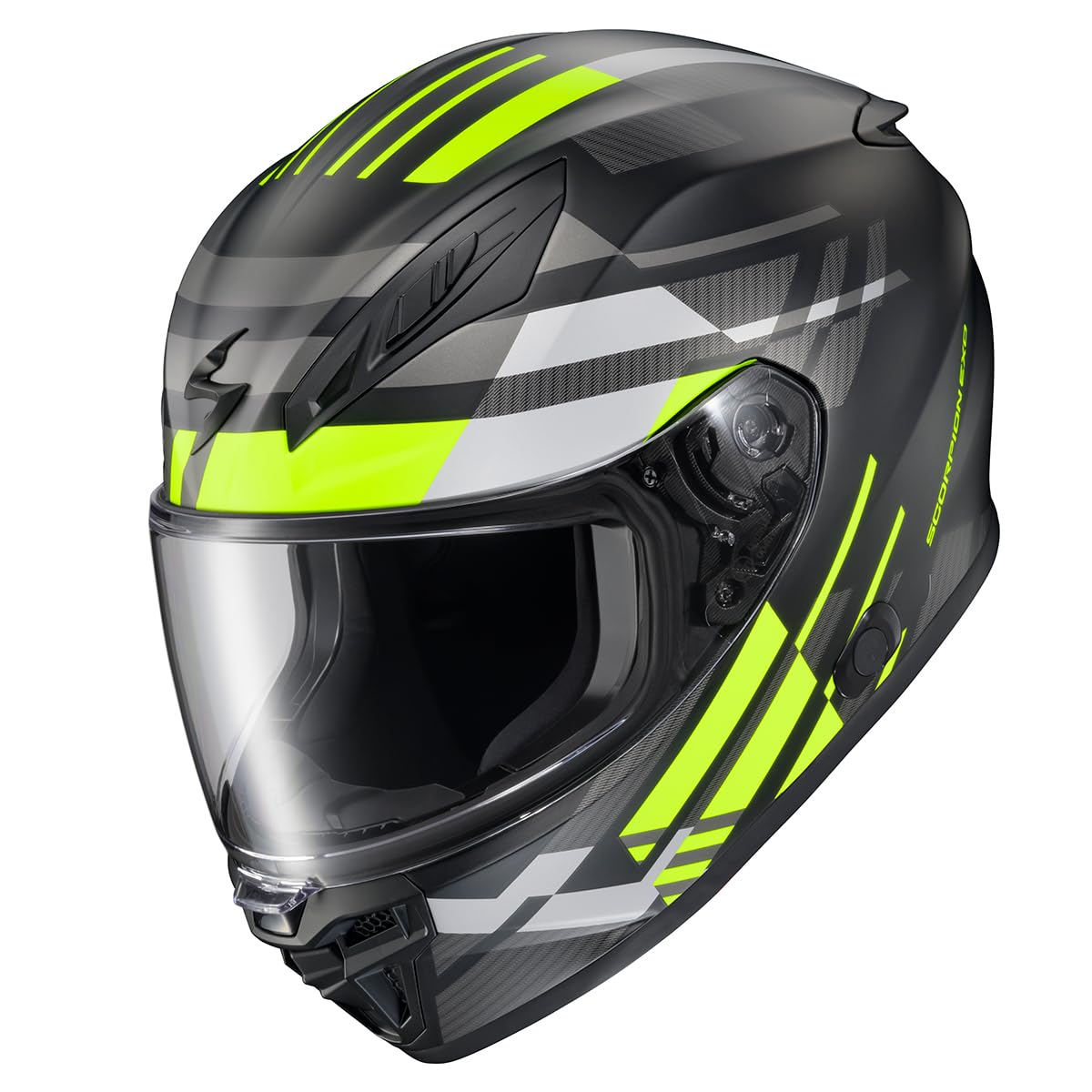 ScorpionEXO R430 helmet side view showing compact profile and ventilation