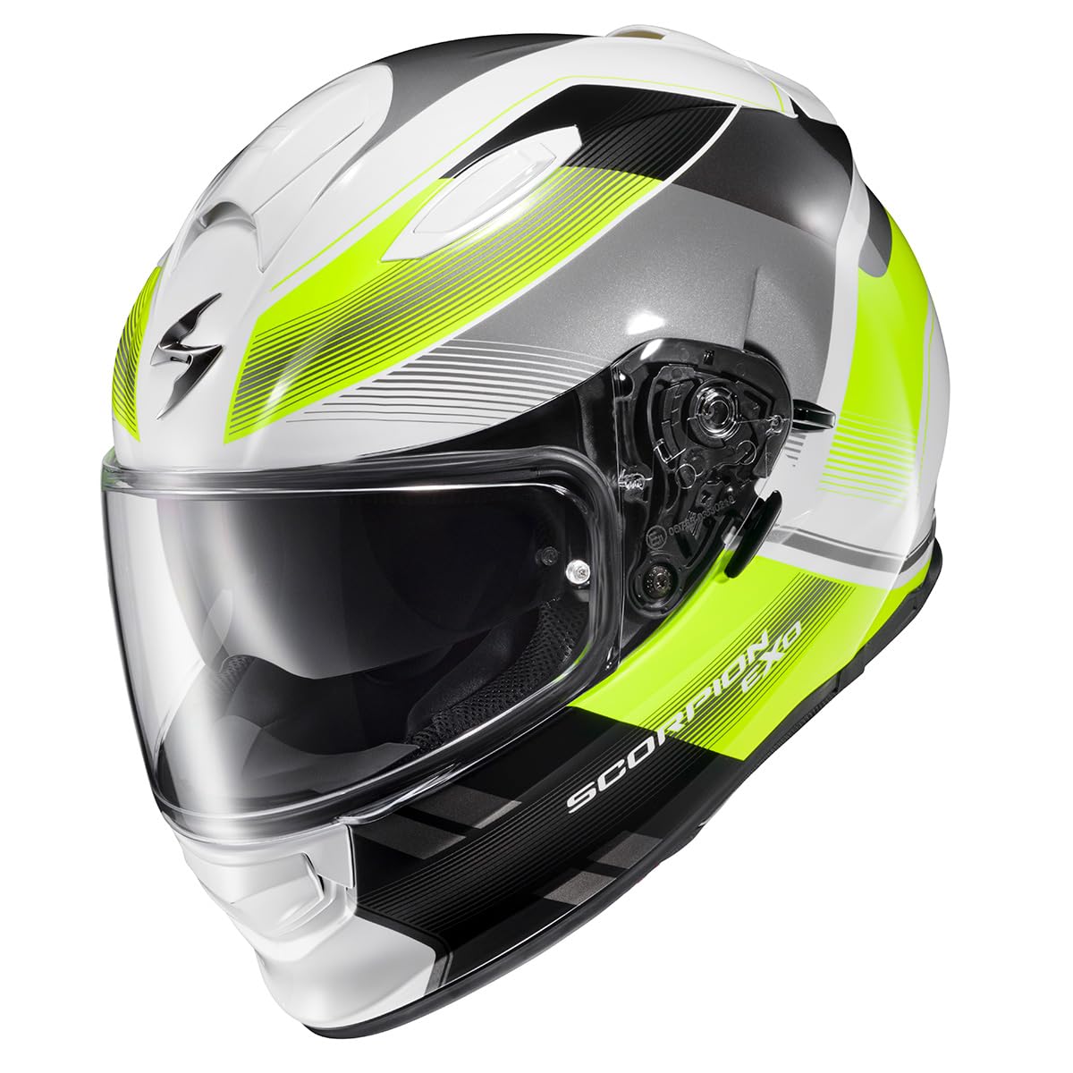 ScorpionEXO Ryzer helmet front view with Pinlock-ready shield for clear visibility.
