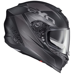 ScorpionEXO T520 aero-ventilation closeup demonstrates adjustable intake and exhaust for cooling.