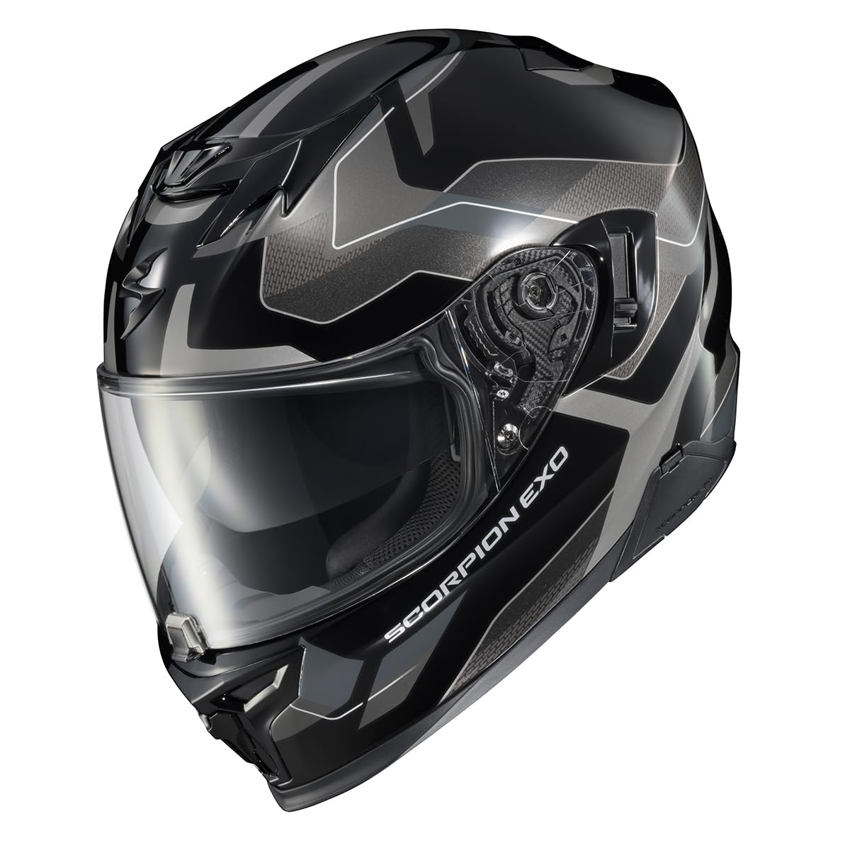 ScorpionEXO T520 Phantom with EverClear shield and sun visor for fog-free visibility
