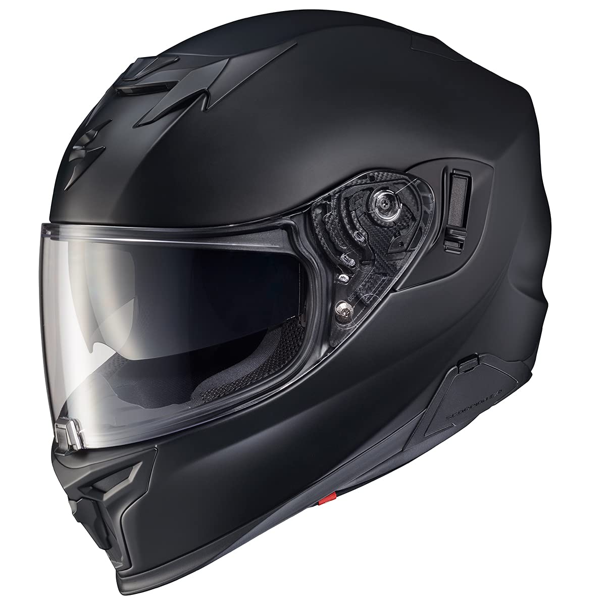 ScorpionEXO T520 full-face helmet front view for an aerodynamic riding profile.
